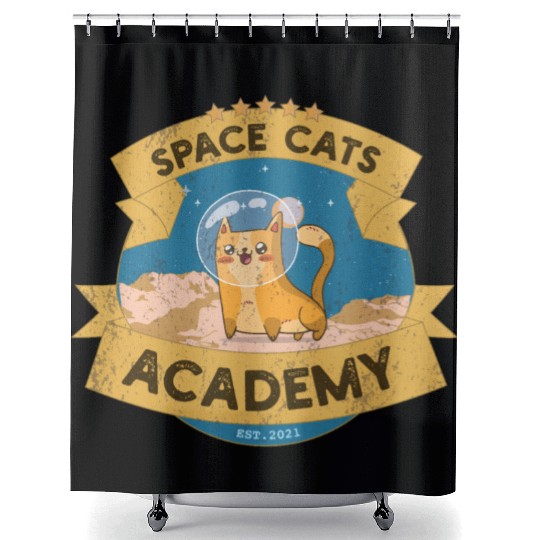 Space Cats Academy Shower Curtains
