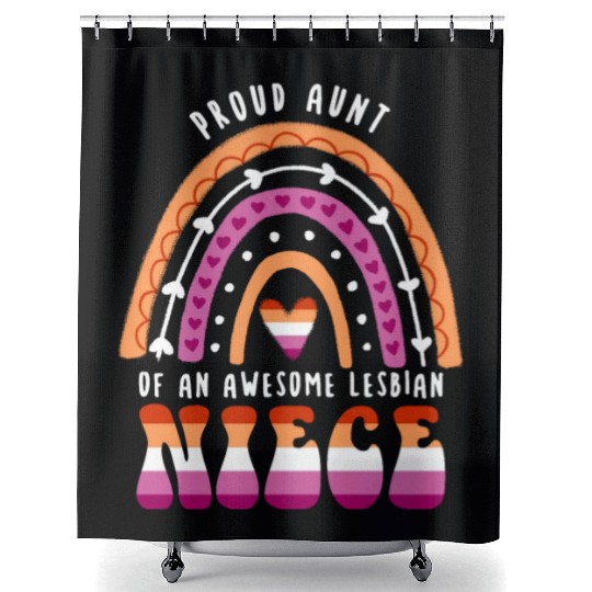 Proud Aunt Awesome Lesbian Niece Shower Curtains
