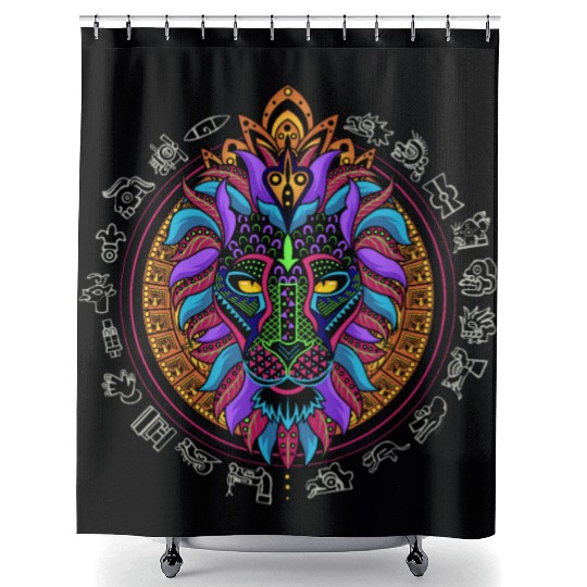 Lion Head Colorful Shower Curtains