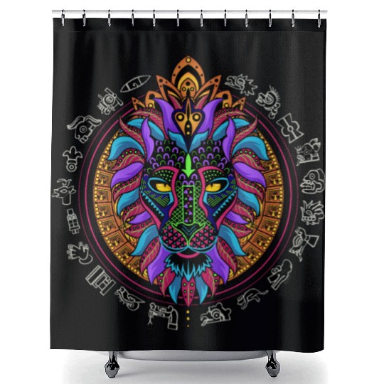 Lion Head Colorful Shower Curtains