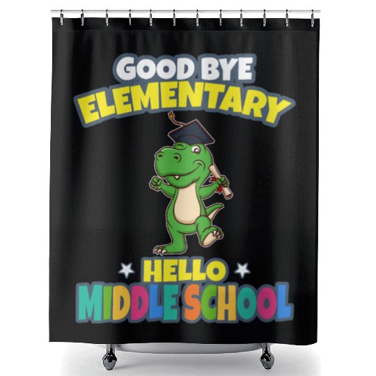 Good Bye Elementary Hello Middle School Graduation Shower Curtains