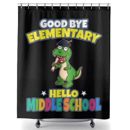 Good Bye Elementary Hello Middle School Graduation Shower Curtains