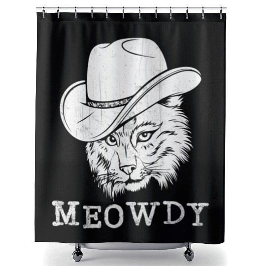 Meowdy Western Country Music Cowboy Cowgirl Shower Curtains