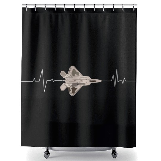 f22 raptor heart beat Shower Curtains