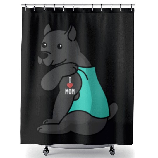 I Love Mom Tattoo Cane Corso Shower Curtains