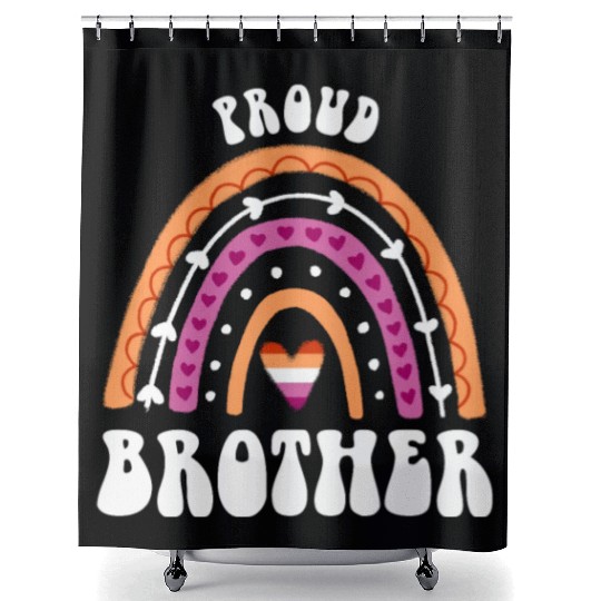 Proud Brother Lesbian Pride Rainbow Shower Curtains