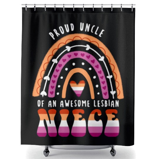 Proud Uncle Awesome Lesbian Niece Shower Curtains