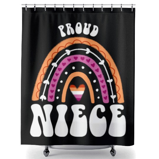 Proud Niece Lesbian Pride Rainbow Shower Curtains