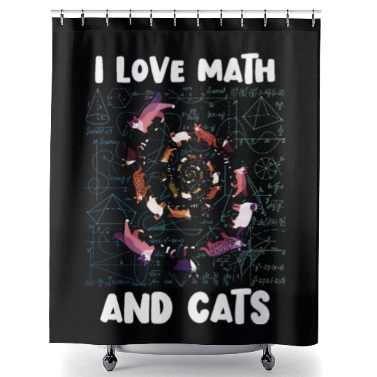 Math Kitty Cat I Love Math And Cats Mathematics Shower Curtains