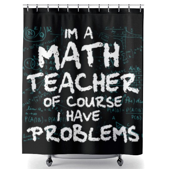 Math Teacher Art Statistics Algebra Mathematics Shower Curtains