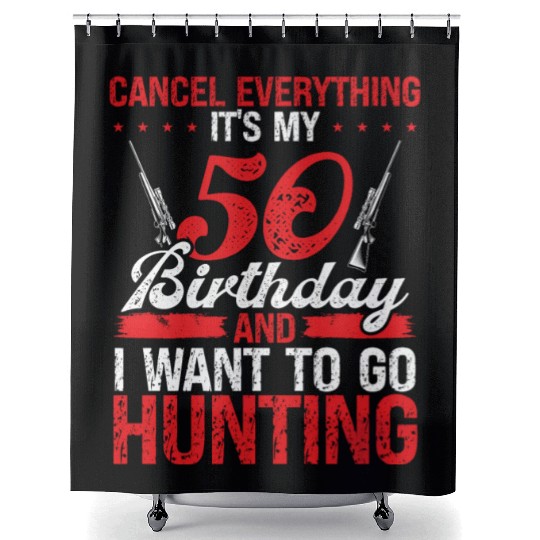 50 Year Old Hunter 50th Birthday Idea for Hunting Shower Curtains