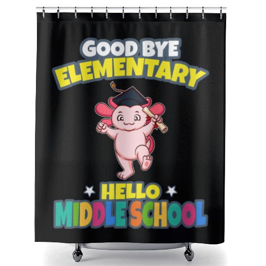 Good Bye Elementary Hello Middle School Graduation Shower Curtains