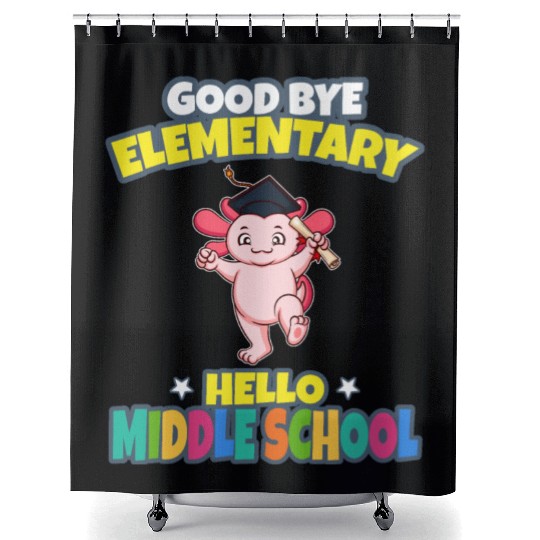 Good Bye Elementary Hello Middle School Graduation Shower Curtains