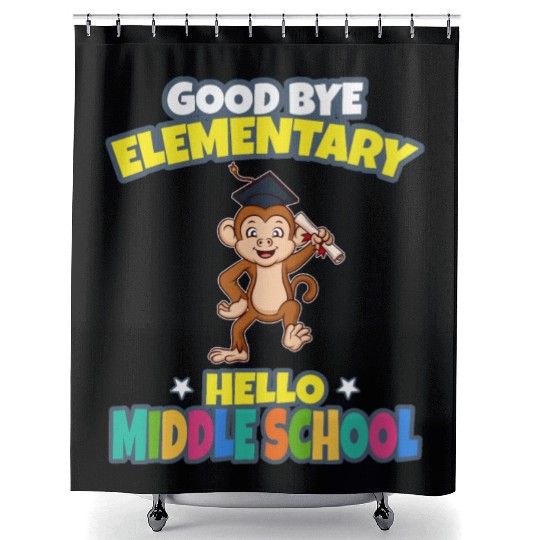 Good Bye Elementary Hello Middle School Graduation Shower Curtains