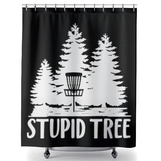 Stupid Tree Disc Golf Shower Curtains