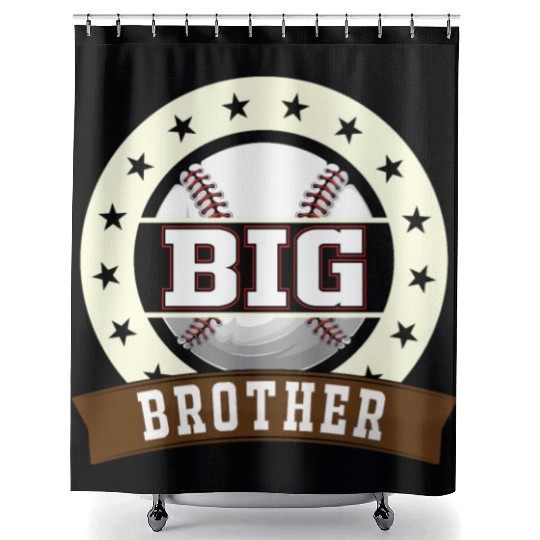 Big Brother Baseball Son Baseball Fan Shower Curtains
