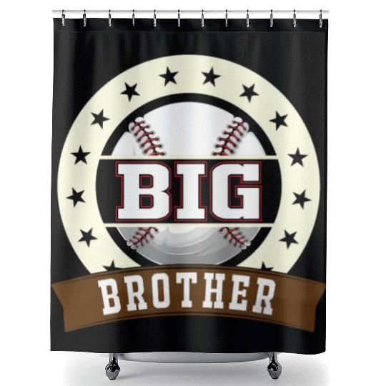 Big Brother Baseball Son Baseball Fan Shower Curtains