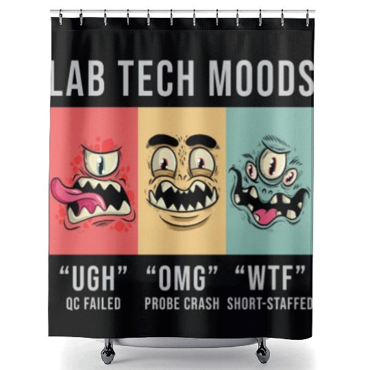 Lab Tech Moods Laboratory Science Technician Gift Shower Curtains