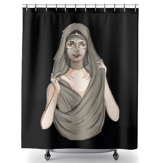 Arabic Woman Hijab Belly Dance Arabic Woman Hijab Shower Curtains