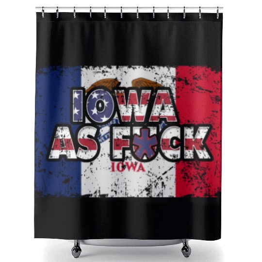America US Flag State Flag Iowa Shower Curtains