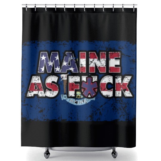 America US Flag State Flag Maine Shower Curtains