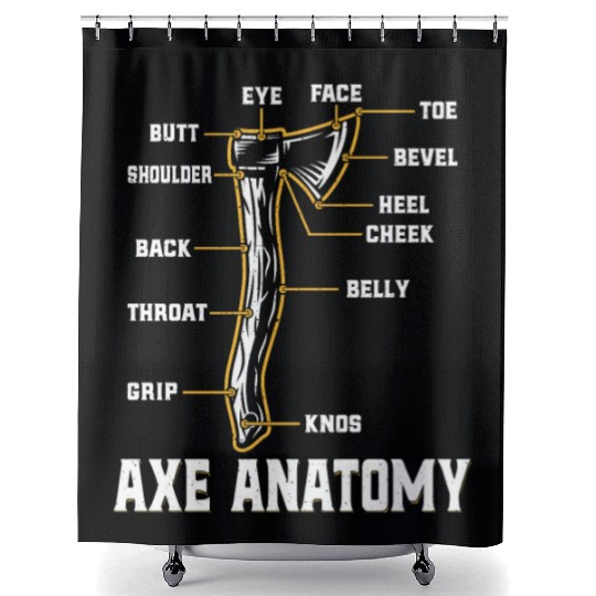 Axe Anatomy - Funny Ax Hatchet Thrower Throwing Shower Curtains