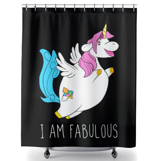 I Am Fabulous Unicorn Shower Curtains