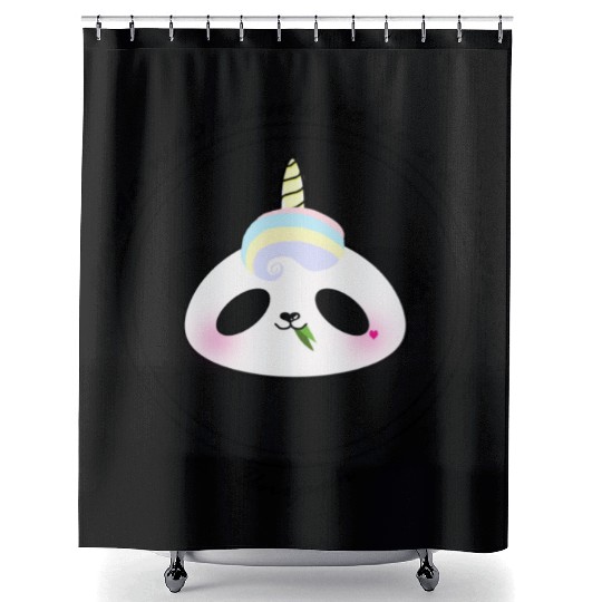 Panda who wants to be a unicorn, Unipan #2 Shower Curtains