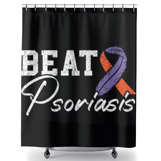 Beat Psoriasis Skin Disease Psoriasis Awareness Shower Curtains