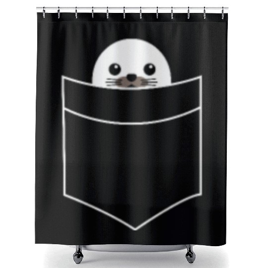 Seal In The Pocket harbor Seal Sea Lion Ocean Shower Curtains