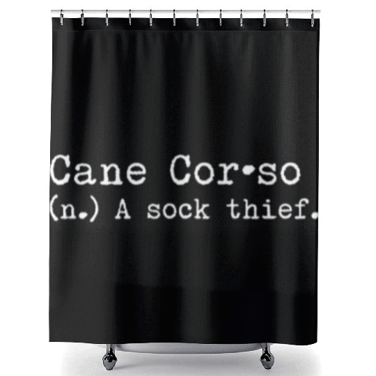 A Sock Thief Cane Corso Shower Curtains
