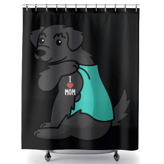 I Love Mom Tattoo Newfoundland Dog Shower Curtains