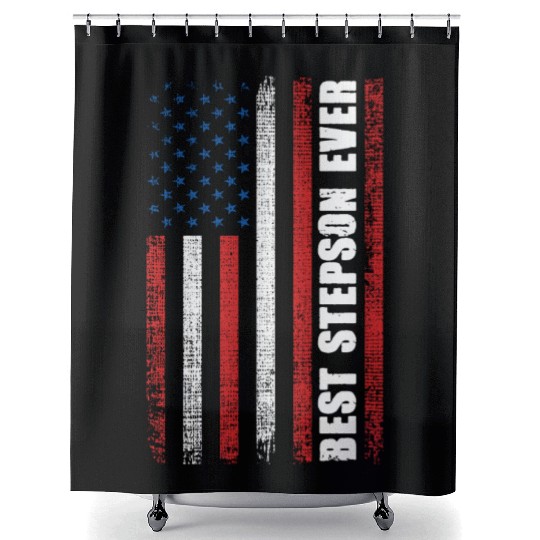 Best Step Son Ever 4th of July Independence Day US Shower Curtains