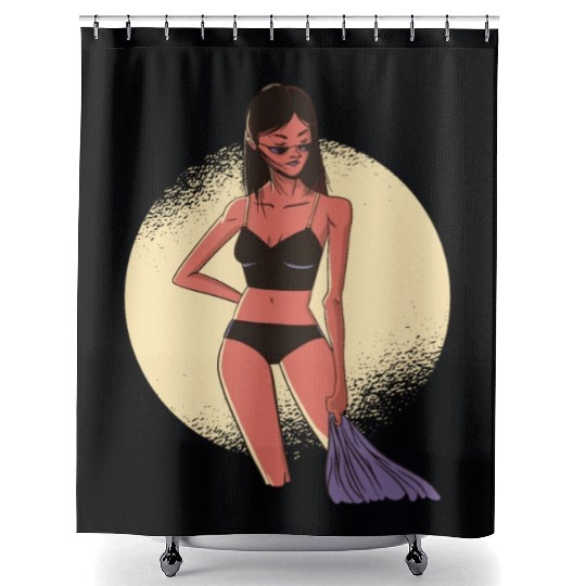 Summer sunbath girl sexy Summer sunbath girl sexy Shower Curtains