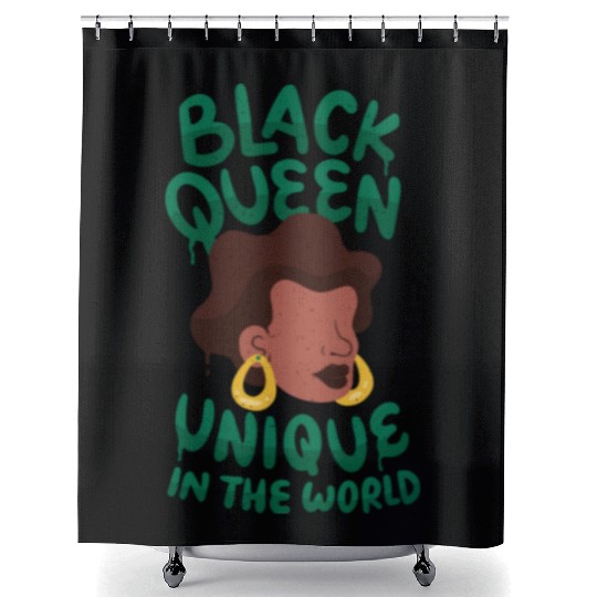 Black unique in the world Queen Black queen unique Shower Curtains