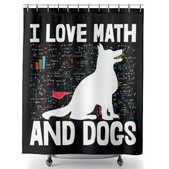 I Love Math & Dogs Shower Curtains