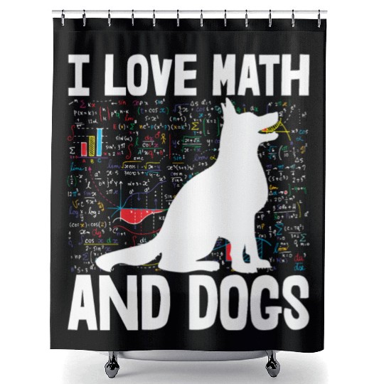 I Love Math & Dogs Shower Curtains