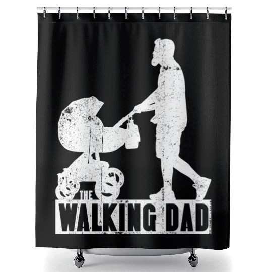 The walking dad Shower Curtains