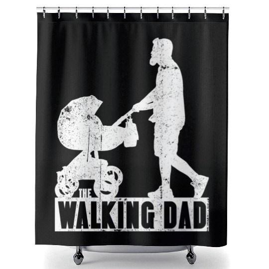 The walking dad Shower Curtains