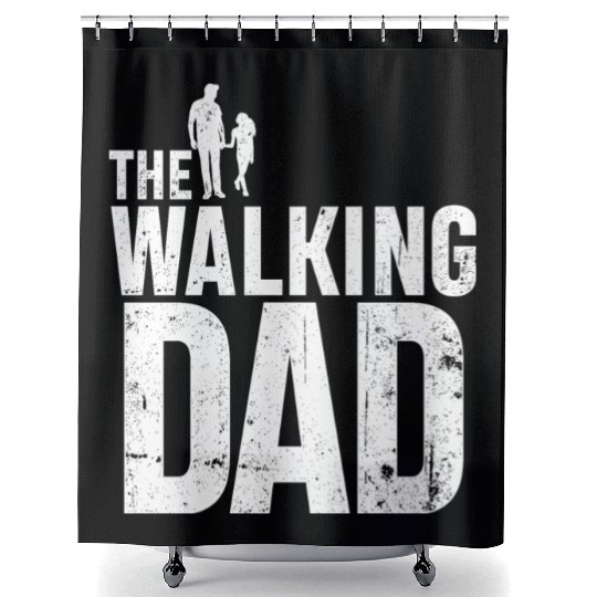 The walking dad Shower Curtains