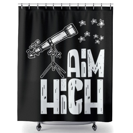 Telescope Owner Stars Lover Galaxy Astronomer Shower Curtains