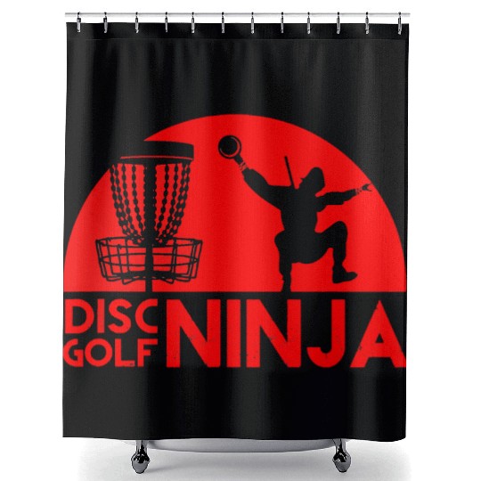 Cute Disc Golf Ninja Funny Gift For Man Women Shower Curtains