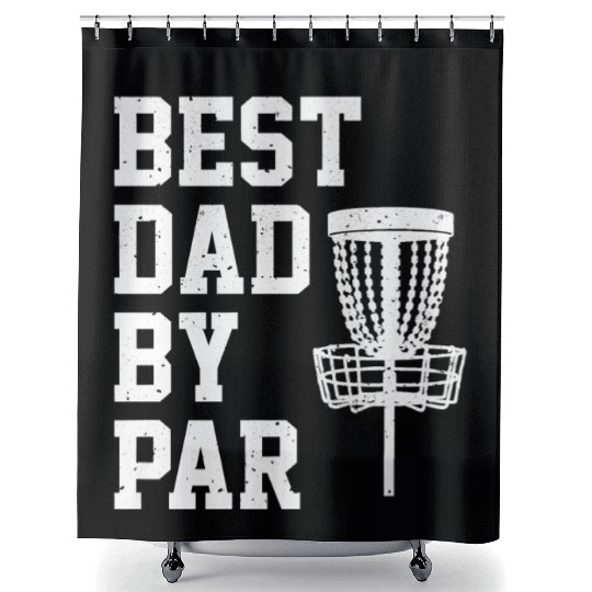 Best Dad By Par Funny Disc Golf Gift Premium Shower Curtains