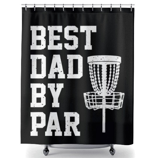 Best Dad By Par Funny Disc Golf Gift Premium Shower Curtains