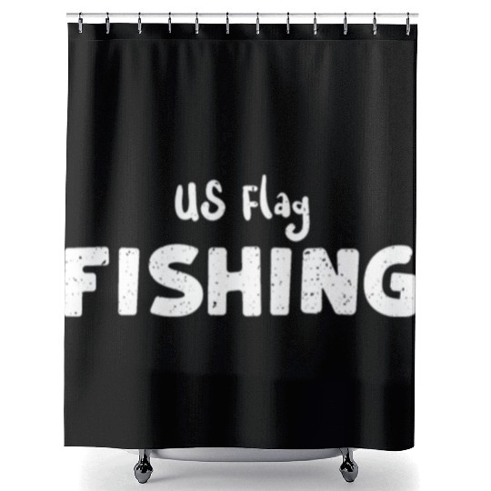 US Flag Fishing - Fishing Shower Curtains