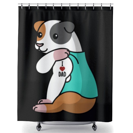I Love Dad Guinea Pig Shower Curtains