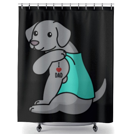 I Love Dad Weimaraner Shower Curtains