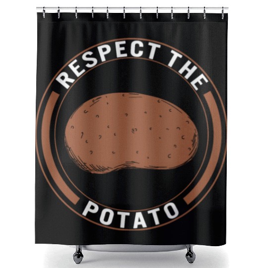 Potato Vegetable Shower Curtains, Respect The Potato Shower Curtains,