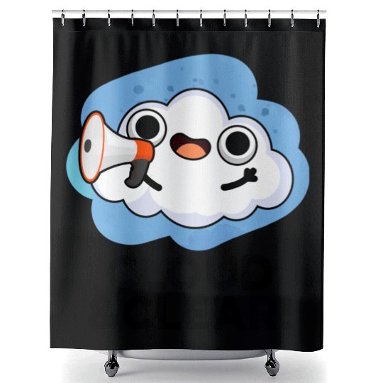 Cloud And Clear Funny Weather Pun Shower Curtains
