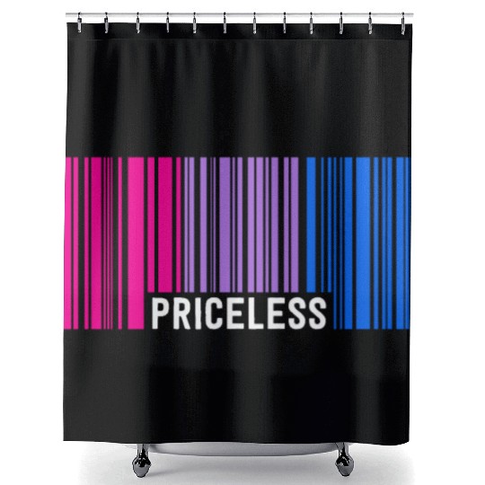 Priceless Bisexual Pride Barcode Subtle Bi Flag Shower Curtains
